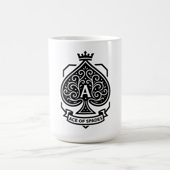 Ace of Spades Crest — Crowned Filigree Coffee Mug (Center)