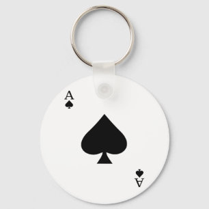 Ace Of Spades Deck Of Cards Halloween Costume Key Ring