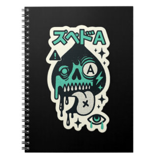 Ace of Spades — Drip-Skull Katakana Notebook
