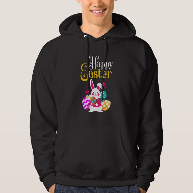 Ace Of Spades Easter Day Dancing Skeleton Bunny Ea Hoodie (Front)