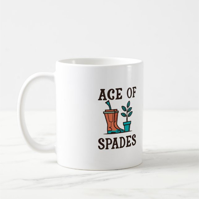 Ace of Spades funny gardening nature plant pun Coffee Mug (Left)