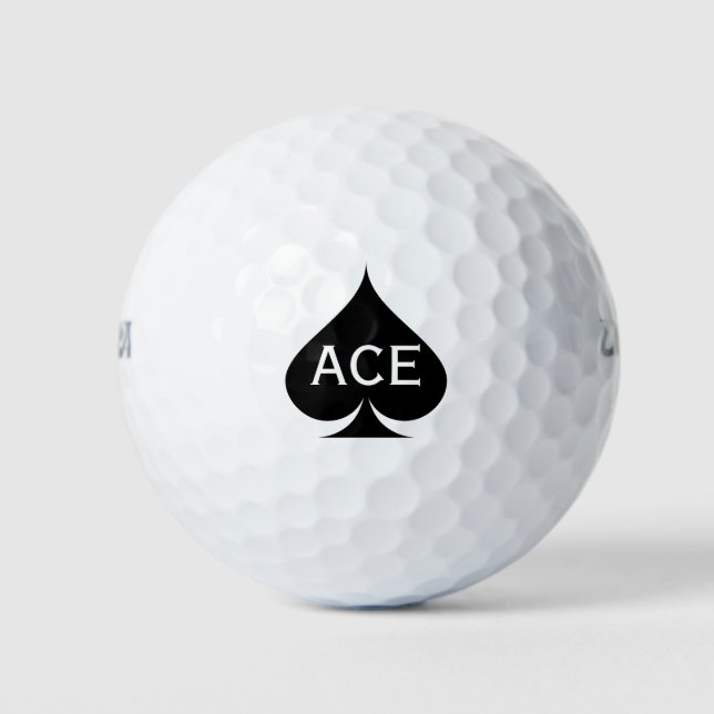 Ace of spades golf balls with custom monogram (Front)