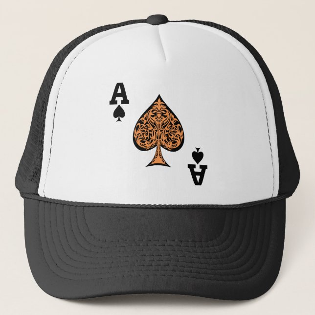 ace of spades illustration trucker hat (Front)