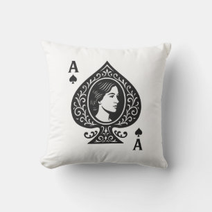 Ace of Spades — Lady Cameo Filigree Emblem Cushion
