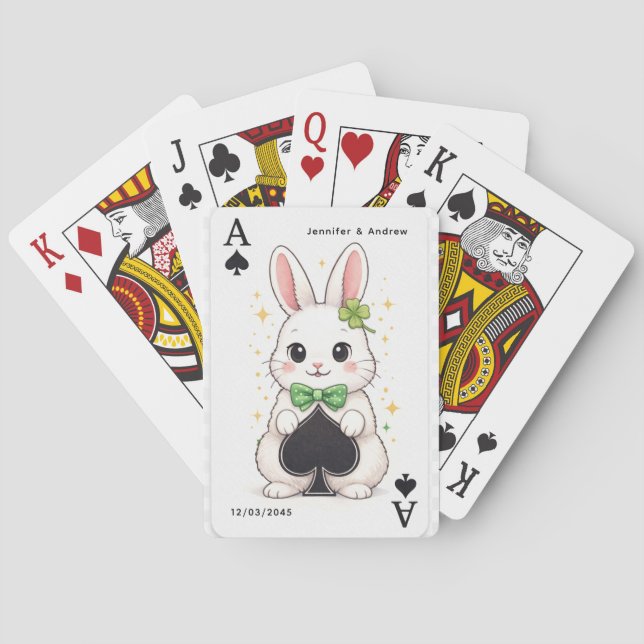 Ace of Spades Lucky Rabbit Poker Card  (Back)