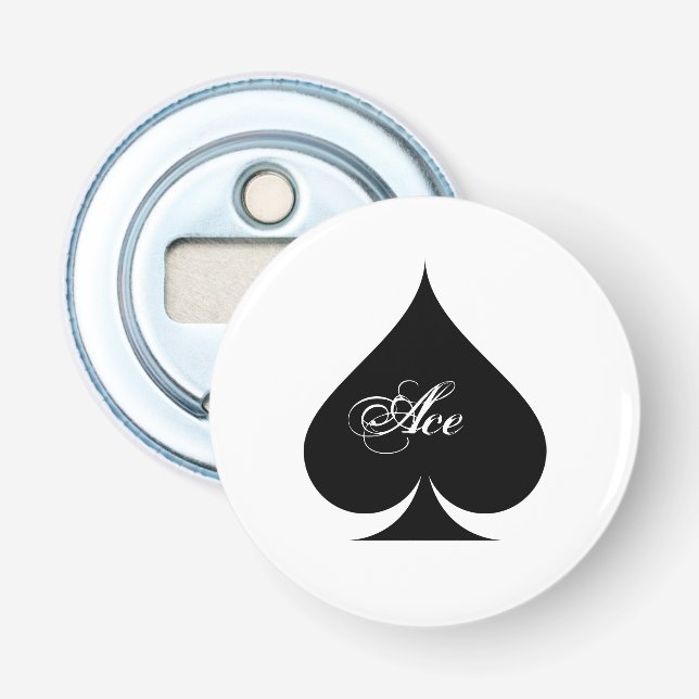Ace of spades magnetic beer bottle opener (Front)