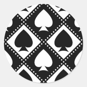 Ace of Spades Motif Classic Round Sticker