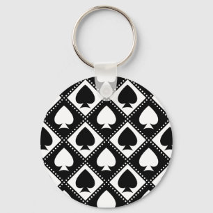 Ace of Spades Motif Key Ring