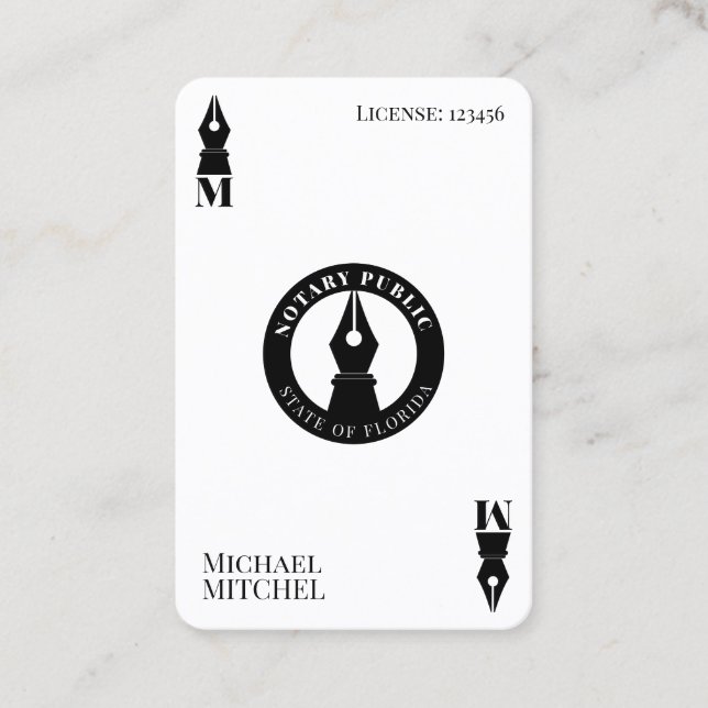 Ace of spades notary  business card (Front)