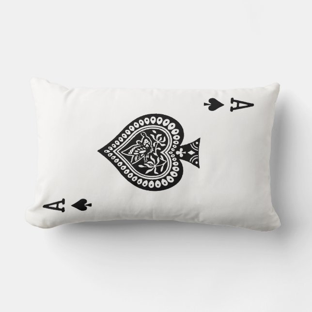 Ace of Spades Playing Card Pillow (Blue back) (Front)
