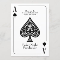 Ace of Spades Playing Card, Poker, Casino Night