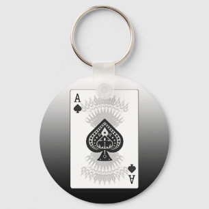 Ace of Spades Poker Card: Key Ring