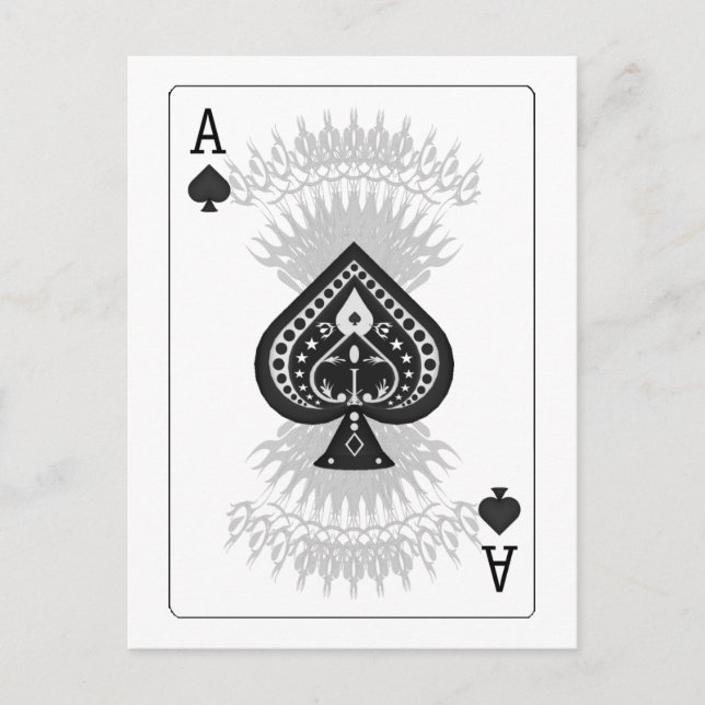 Ace of Spades Poker Card: Postcard (Front)