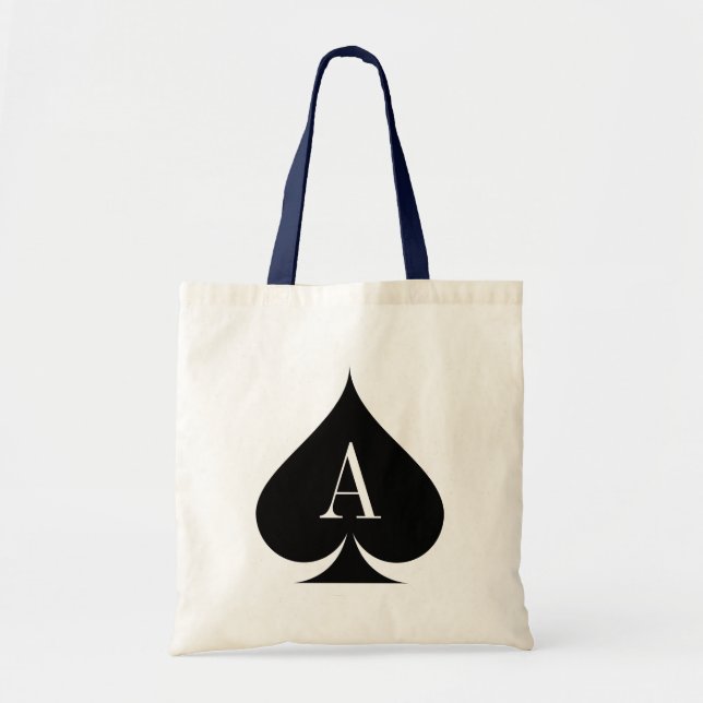 Ace of spades poker wedding tote bag (Front)