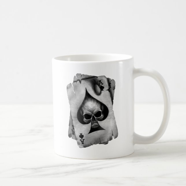 Ace of Spades Skull Coffee Mug (Right)