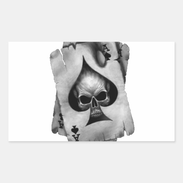 Ace of Spades Skull Rectangular Sticker (Front)