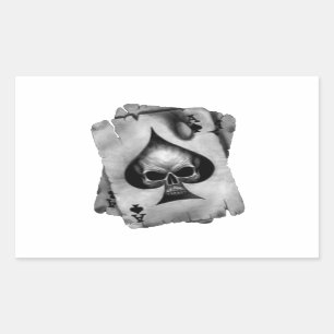 Ace of Spades Skull Rectangular Sticker