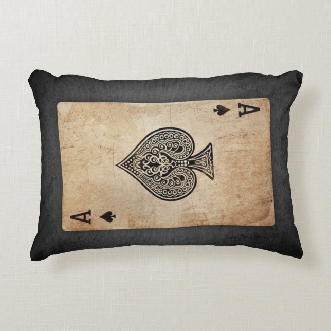 Ace of spades throw pillow (Front)