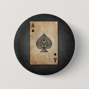Ace of spades throw pillow 6 cm round badge