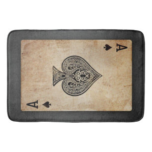 Ace of spades throw pillow bath mat
