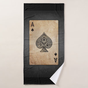 Ace of spades throw pillow bath towel