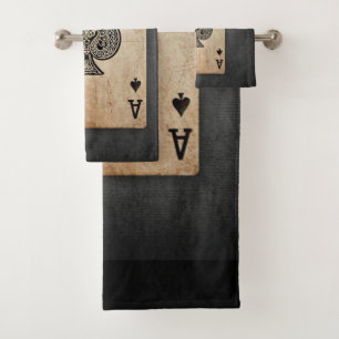 Ace of spades throw pillow bath towel set