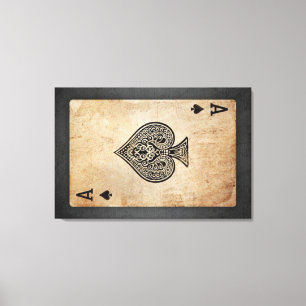 Ace of spades throw pillow canvas print