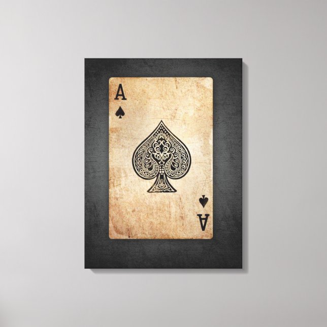 Ace of spades throw pillow canvas print (Front)