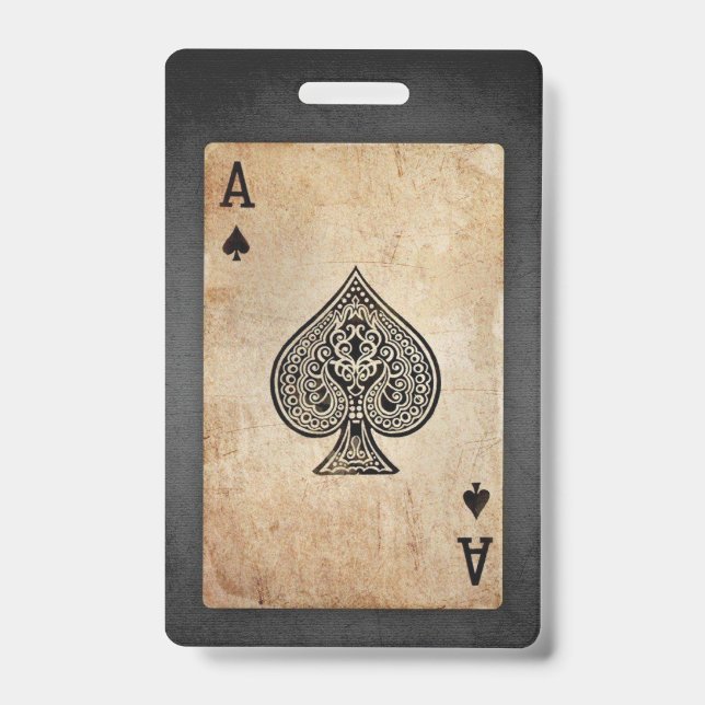 Ace of spades throw pillow ID badge (Front)