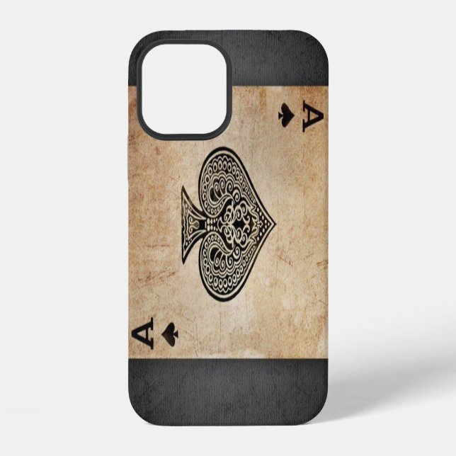 Ace of spades throw pillow iPhone case (Back)