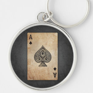 Ace of spades throw pillow key ring