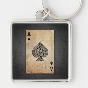 Ace of spades throw pillow key ring