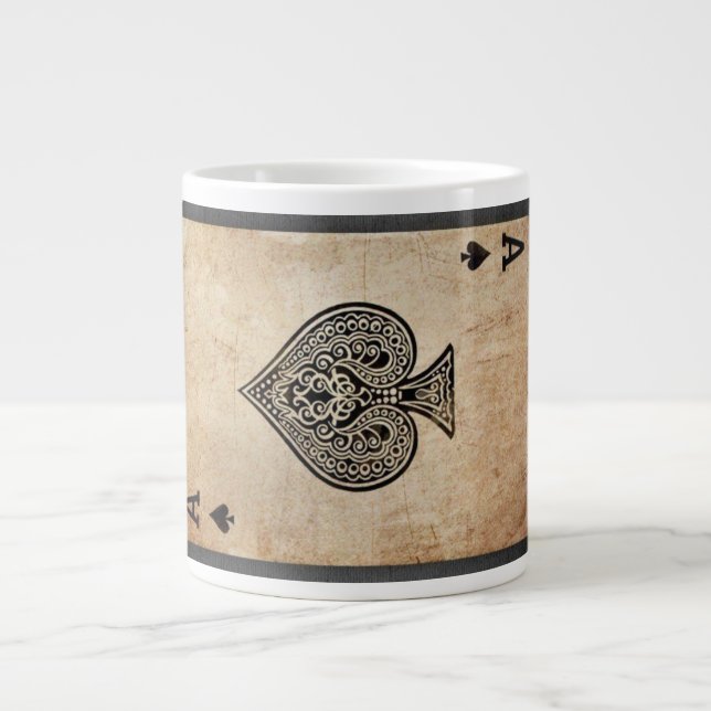Ace of spades throw pillow large coffee mug (Front)