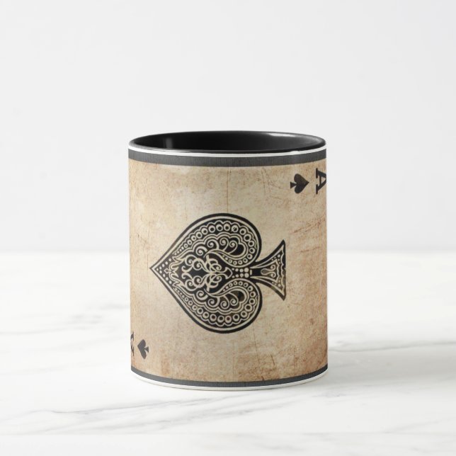 Ace of spades throw pillow mug (Center)