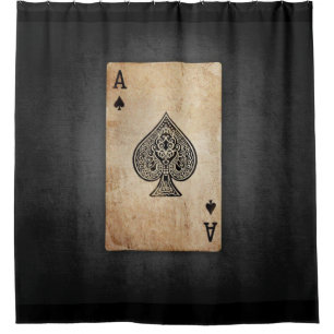 Ace of spades throw pillow shower curtain