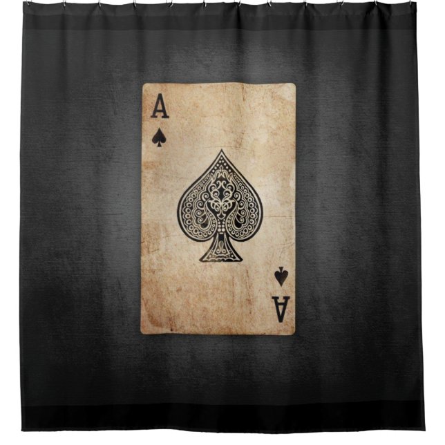 Ace of spades throw pillow shower curtain (Front)