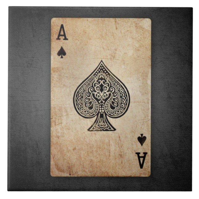 Ace of spades throw pillow tile (Front)