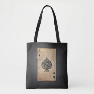 Ace of spades throw pillow tote bag
