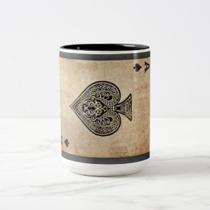 Ace of spades throw pillow Two-Tone coffee mug