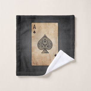 Ace of spades throw pillow wash cloth