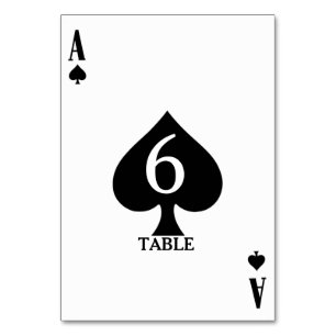 Ace of Spades Vegas Casino Wedding Menu+Table Table Number
