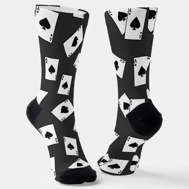 Ace of Spades Vegas Gamer Socks (Angled)