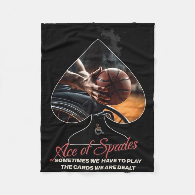Ace Of Spades Wheelchair Basketball Tank Top  Fleece Blanket (Front)
