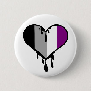 Ace Pride Dripping Heart 6 Cm Round Badge
