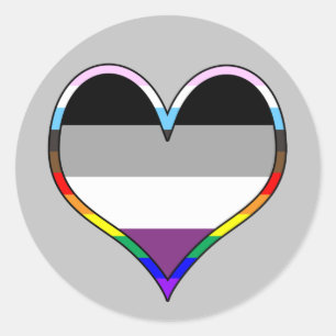 Ace Pride Heart Classic Round Sticker