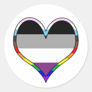 Ace Pride Heart Classic Round Sticker