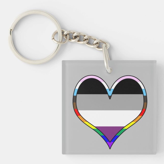 Ace Pride Heart Keychain (Front)