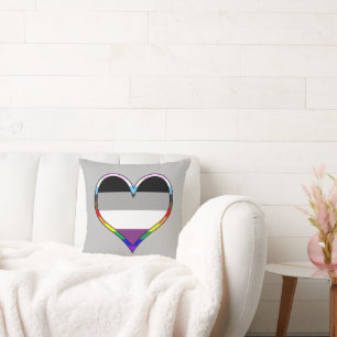 Ace Pride Heart Throw Pillow