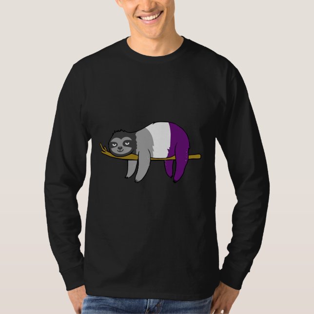 Ace Pride Sloth Asexual T-Shirt (Front)
