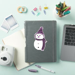 Ace Pride Snowman Snowperson Purple Grey White<br><div class="desc">Celebrate the season with this adorable snowperson dressed in the ace (asexual) pride flag colours of black, grey, purple, and white. Whether you celebrate Christmas, Hanukkah, Kwaanza, winter solstice, or just the beauty of the snow, let this sweet smile remind you to embrace the joy of who you truly are...</div>